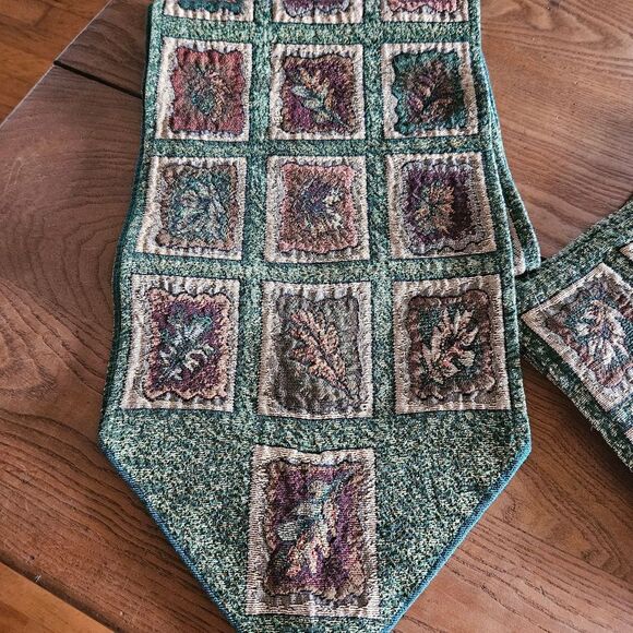 Fall Leaf Table Runner 67” Runnerand 8 Placemats Cottagecore Grandma Fall Decor - Picture 2 of 4